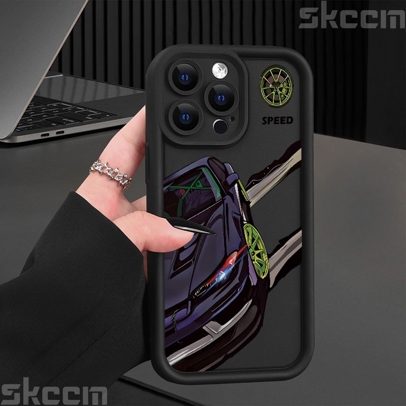 Divatos autómintás szilikon telefontok iPhone 16 Pro Max 15 14 11 12 13 7 8 16 Plus XS X XR matt ütésálló puha borítás_voghion.com