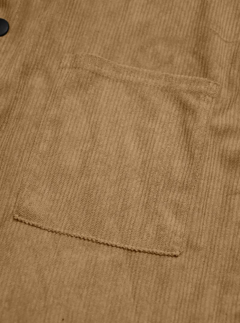 Lässige einfarbige Cord-Cardiganjacke mit Knöpfen, europäische und amerikanische Strickjacke_voghion.com