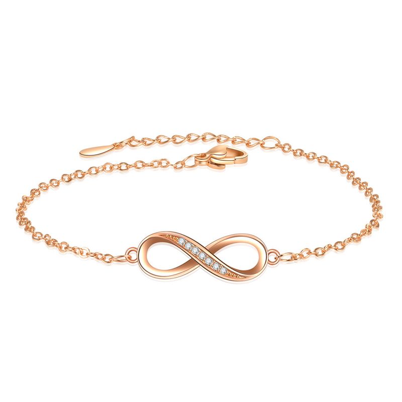 Koreanischen Stil Trendy Fashion Einfache Unendliche Figur-8 Für Frauen Kreative Intarsien Zirkon Armband Schmuck Licht Luxus_voghion.com