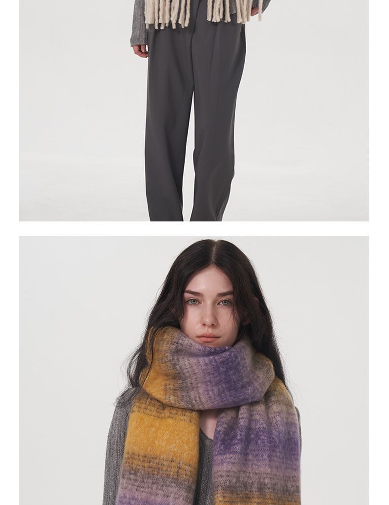 cachemire enfants hiver agrandissement élargissement 50cm blocage de couleur chaud et confortable plaid rayé gland_voghion.com