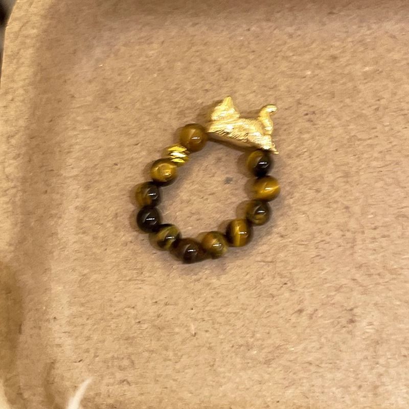 Perlina in rame con occhio di tigre in stile Yadan per donna, design di nicchia, anello per indice, nuovo modello 2024, anello della ricchezza_voghion.com