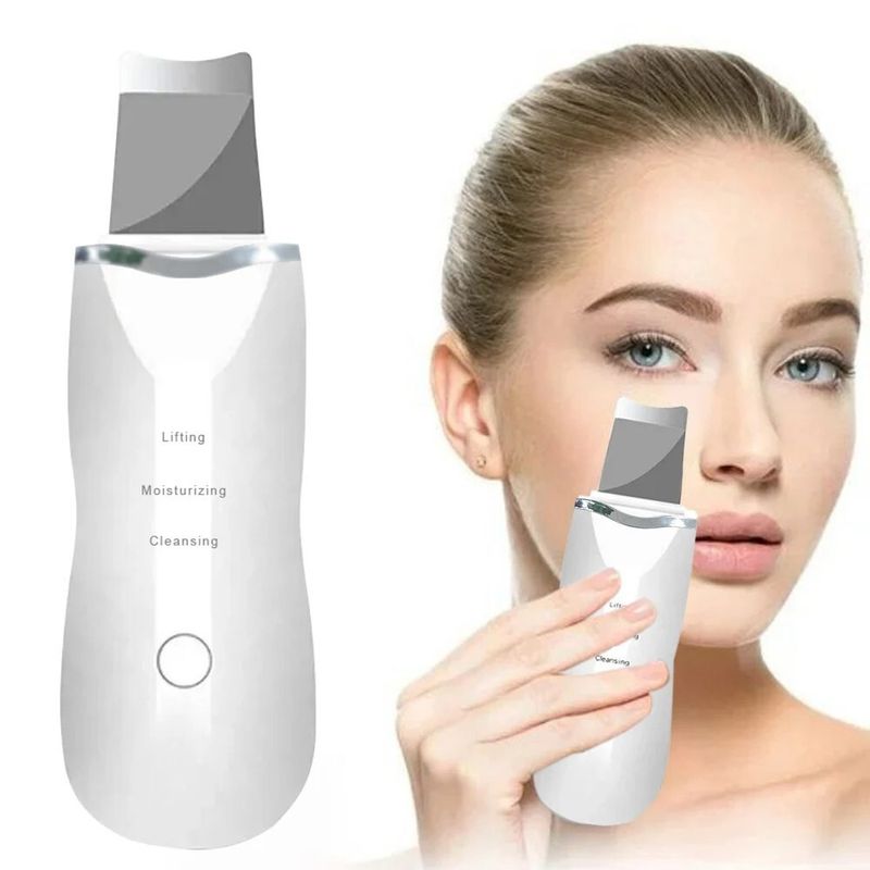 Facial Skin Scrubber, Ultrasonic Skin Spatula Face Blackhead Remover Machine_voghion.com