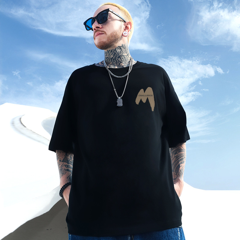 Amerikanische Modemarke Loose T-Shirt Short Fat Plus 5/4 Ärmel China-Chic Large Herren Sommer_voghion.com