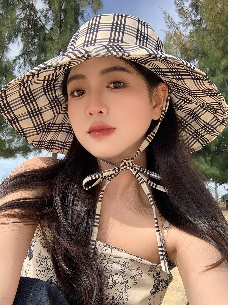 Large Brim Fisherwoman Hat, 2025 New Summer Beach Travel Sun Hat_voghion.com