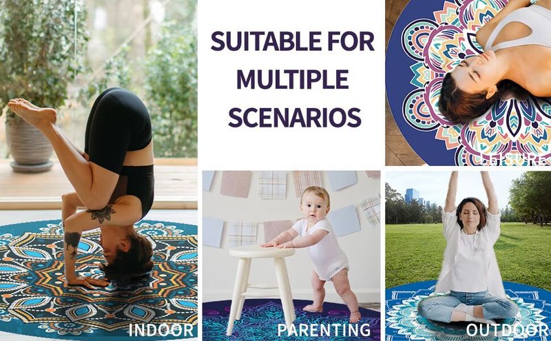 Yogamatten Suède Natuurlijke Rubber Meditatiemat Grote Ronde Mat Meditatie Meditatie Omgekeerde Mat Ondersteuning Antislip SGS Gecertificeerd_voghion.com