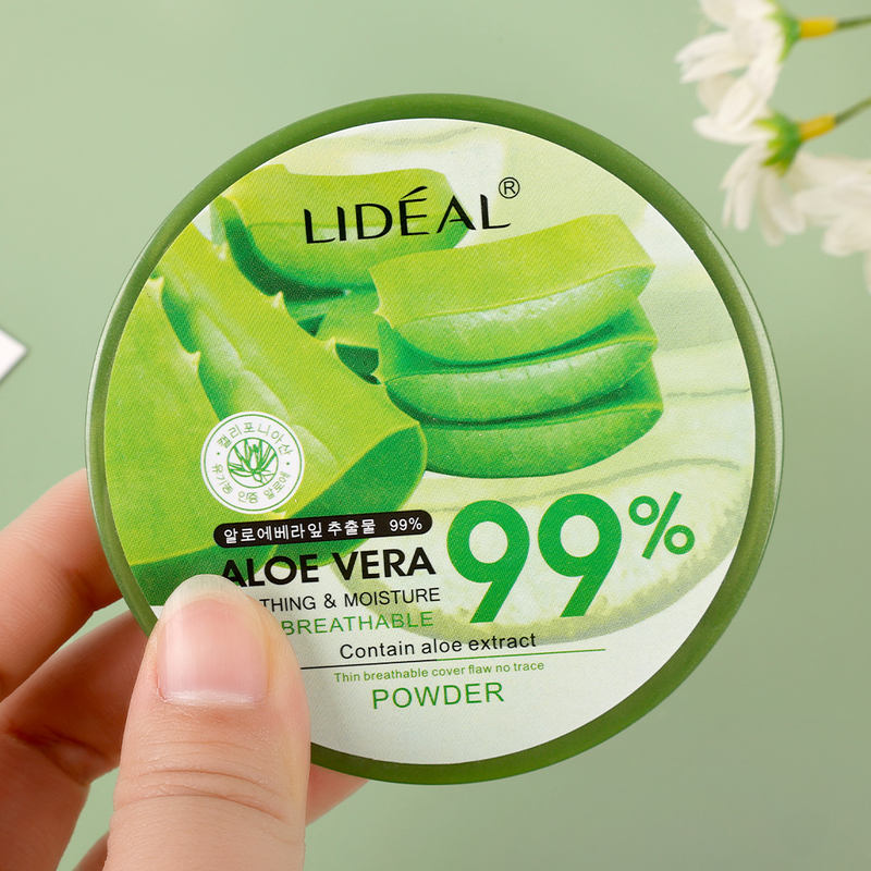 Waterproof 99% 1PC Aloe Vera Moisturizing Face Powder Smoothing Pressed Powder Breathable Makeup Concealer_voghion.com