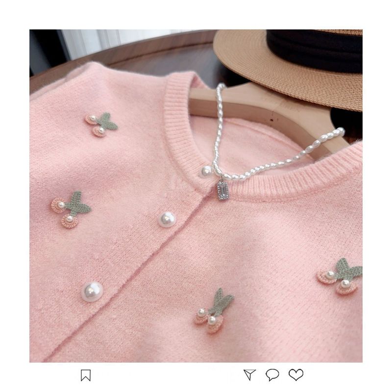 Knit Cardigan - Sweet & Soft Round Neck Open Front Sweater For Women, Lightweight & Versatile Spring Outfit_voghion.com