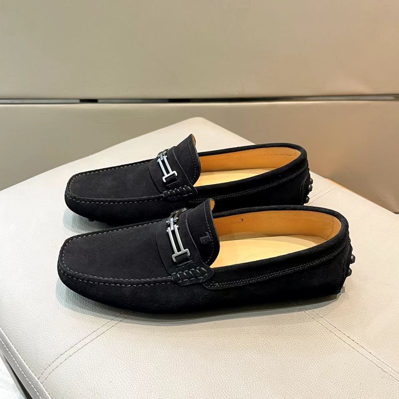 1:1 Brand Original Box Slip-On Lazy Loafers Men's Casual Suede Shoes Metal Buckle Leather Soft Sole_voghion.com