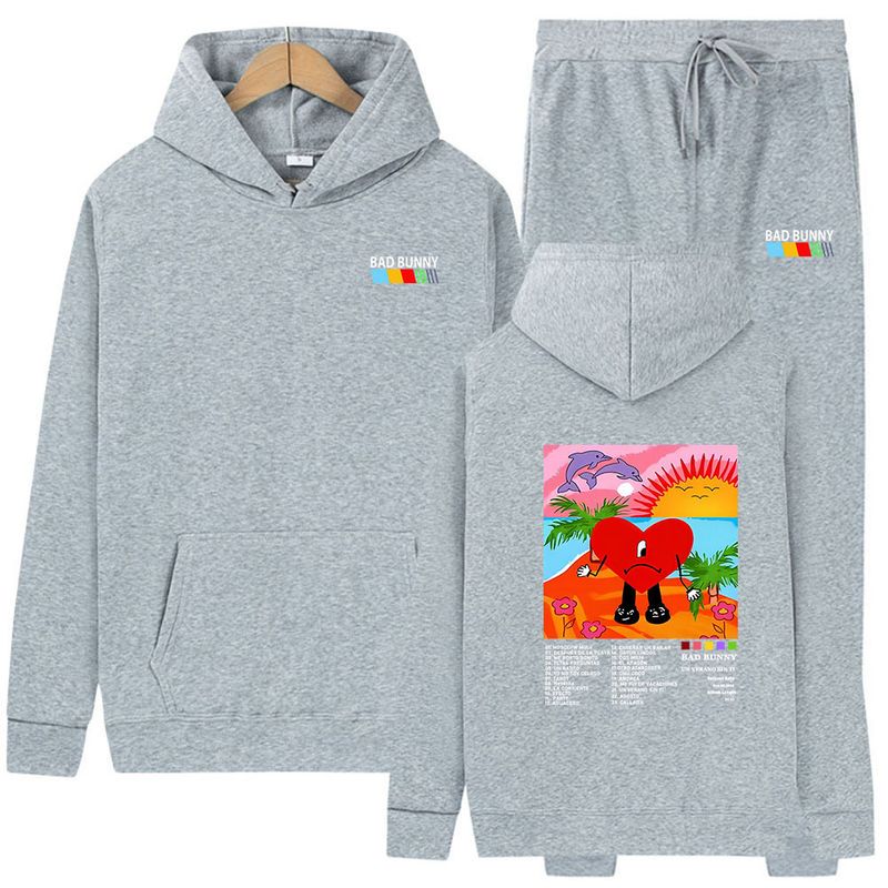 Men's Clothing Trendy brand un verano sin ti suit bad bunny printed sweatshirt spring and autumn hoodie 2024_voghion.com