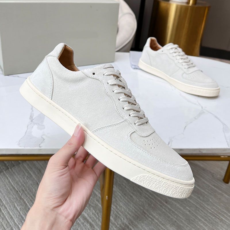 Scarpe casual in pelle traspiranti estive bianche con punta rotonda basse da uomo BC 2023_voghion.com