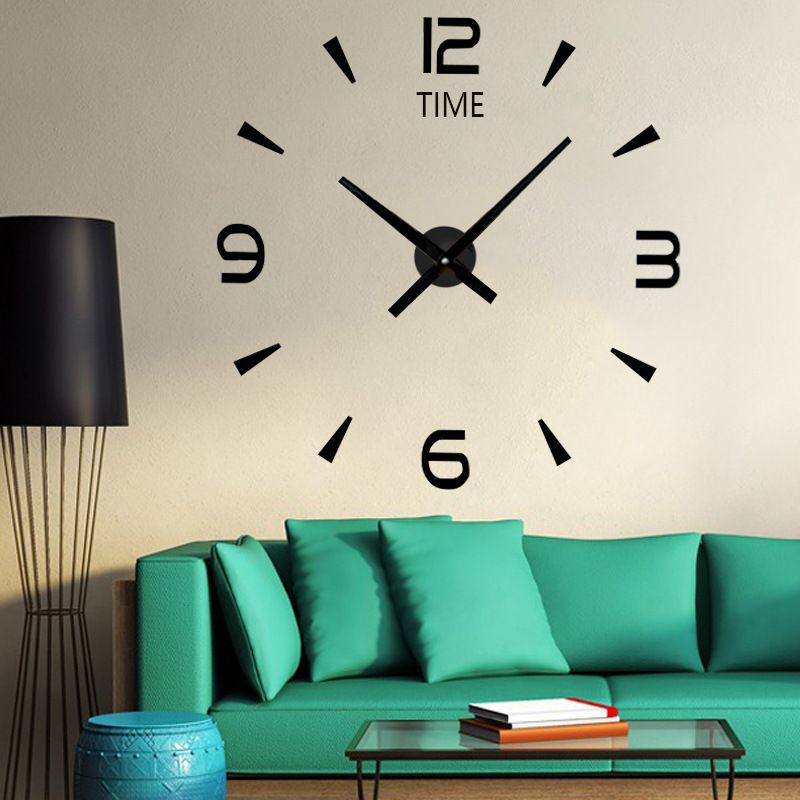 Dreidimensionales Acryl-Wohnzimmer, TV-Hintergrund-Wandaufkleber, leuchtende Uhr, kreative dekorative Uhr_voghion.com