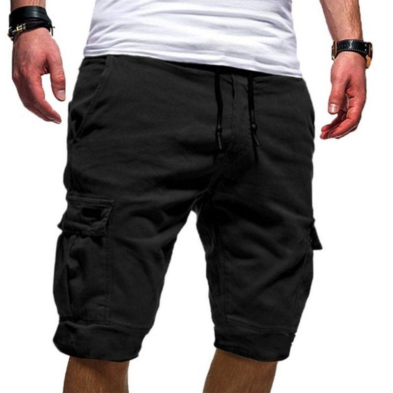 2022 Sommer Europäische Größe Herren Casual Arbeitsshorts Mit Großer Tasche Spleißen Und Verschluss Geteilte Hose Für Männer_voghion.com