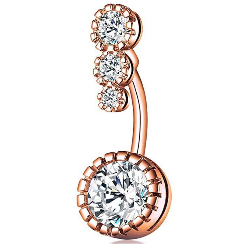 New Belly Button Nail Round Inlaid Zircon Belly Button Buckle Belly Button Ring Piercing Jewelry For Women_voghion.com