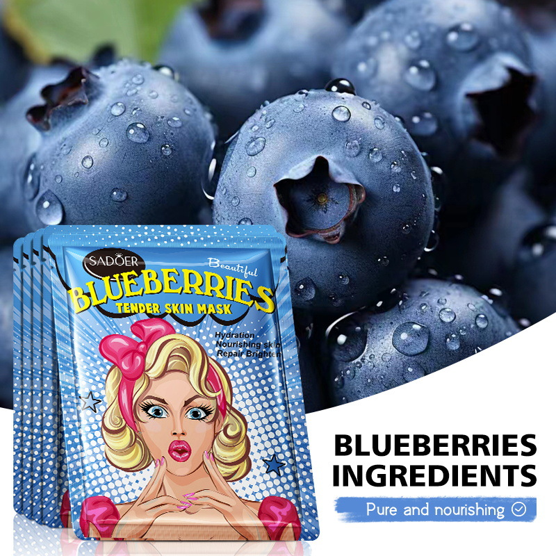 All English SADOER Blueberry Plant Extract Skin Softening Goddess Moisturizing Facial Mask_voghion.com