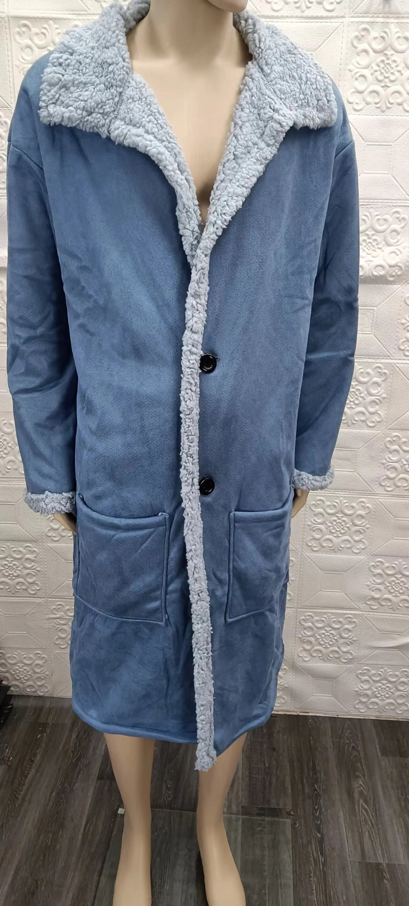Cappotto di pelliccia colorfast lunghezza a metà polpaccio caldo alla moda uomo inverno soprabito_voghion.com