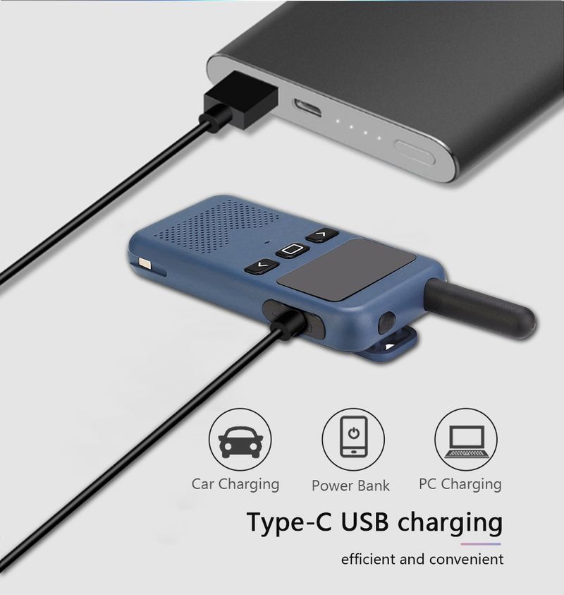 Walkie Talkie Mini Retevis USB Type C Phone RB619 PMR 446 Walkie-Talkies 2 Pcs Two-way Radio Portable Radio PTT Hotel_voghion.com