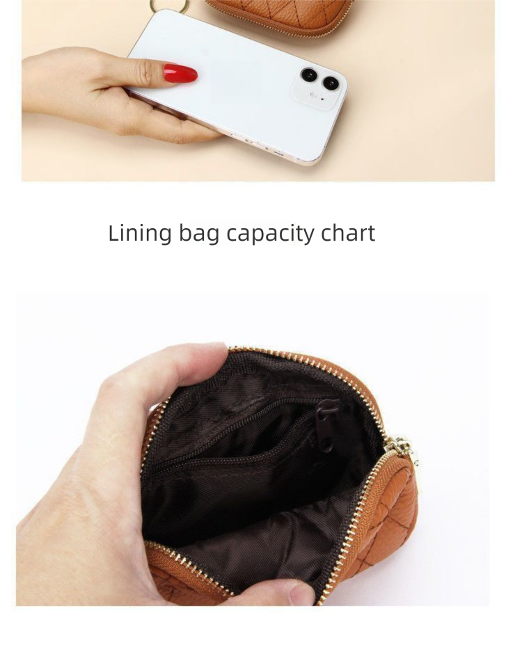 2025 Kompakte tragbare Geldbörse für Frauen Neue Mode Weiches Leder Schlüssel Münztüte Gesteppte kleine Brieftasche_voghion.com