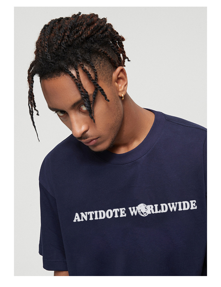 Herren WASSUP HEODS Kurzarm-T-Shirts für Männer und Frauen, schwere reine Baumwolle, locker und vielseitig, Studentenpaar, Halbarm_voghion.com