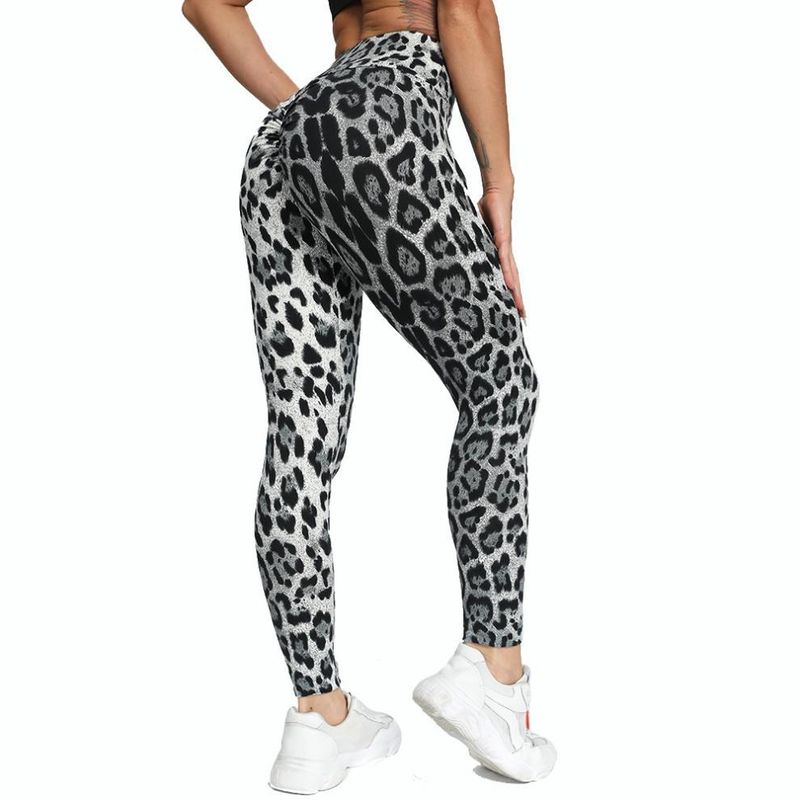 Women's yoga Pants Leopard Print Large Size Printed Pocket Slim Butt Lifting Sports Yoga Pants Leggings XY6645_voghion.com