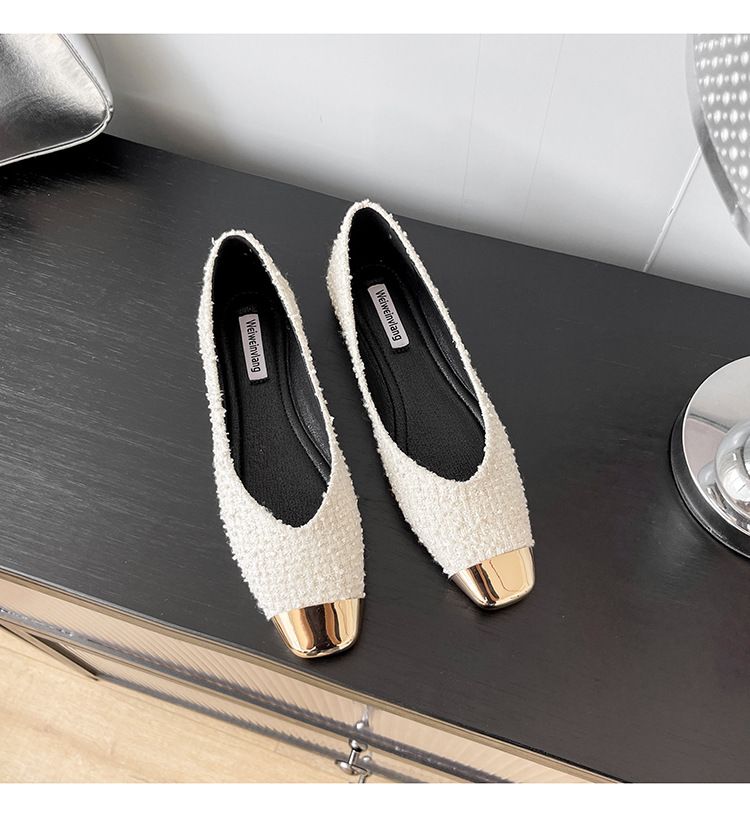 French Pointed Single Shoes Women's Flat-soled One-pedal Shallow-mouth Small Fragrant Wind Soft-soled Ladyshoes_voghion.com