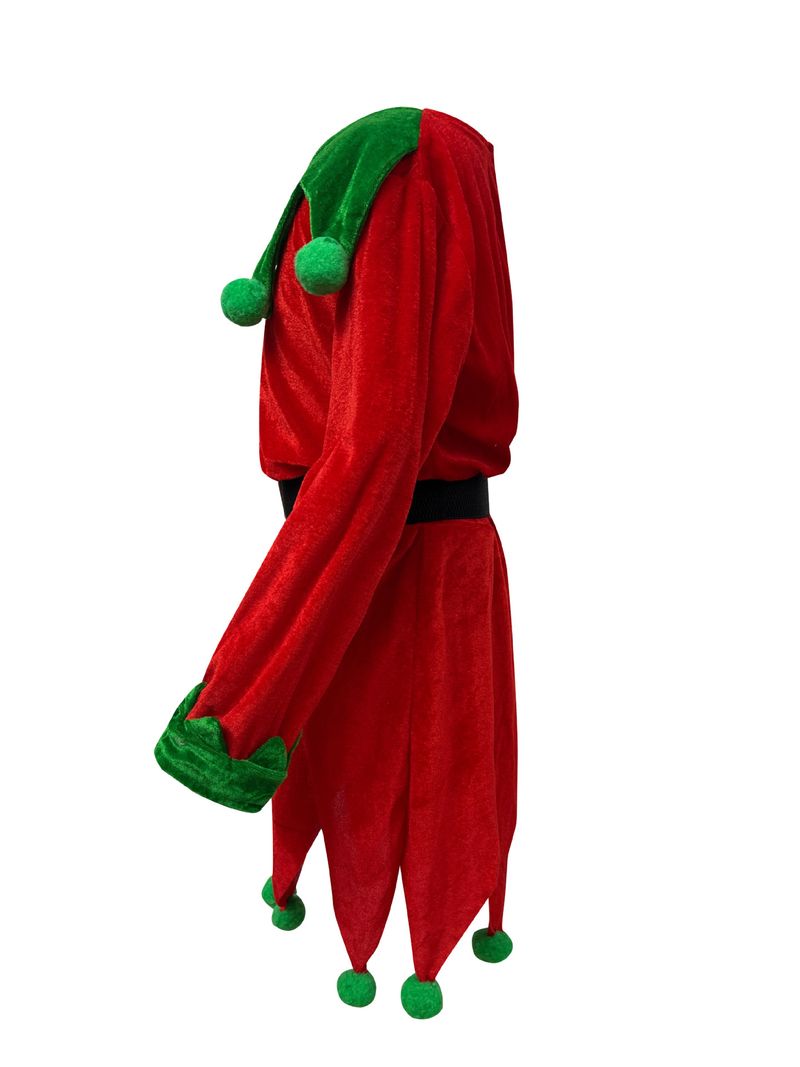 Disfraz de elfo navideño para niños: vestido de fantasía verde con sombrero, cinturón, cubrepiés y calcetines para actuaciones en el escenario y para combinar con toda la familia._voghion.com