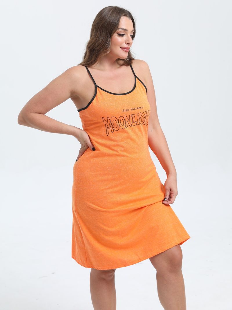 Loose And Thin Korean Version Of Pure Desire Style Casual Letter Printing Medium And Long Sleeveless Suspender Sleeping Plus Size_voghion.com