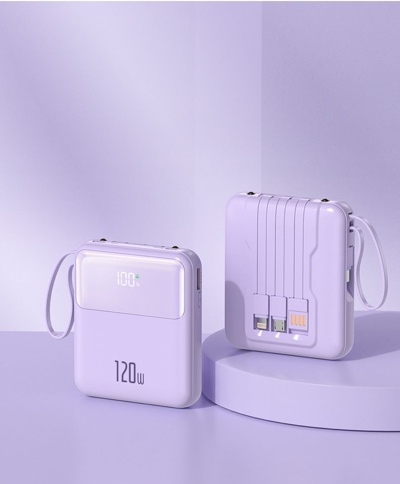 22.5W Super Fast Charging Power Bank 20000mAh With Built-in Cable, Portable External Battery Pack, PD3.0 Quick Charge, LED Display, Travel-Friendly_voghion.com