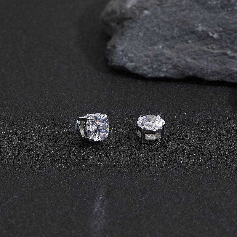 Magnetiske øreringe til mænd uden huller i ørerne, øreclips med zirkon uden huller, flotte magnetiske amerikansk stil, øreringe i titaniumstål_voghion.com