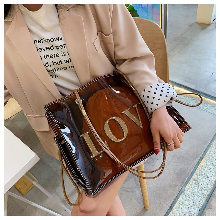 Stylish Transparent Tote for Women, Versatile PVC Shoulder Bag with Roomy Space_voghion.com