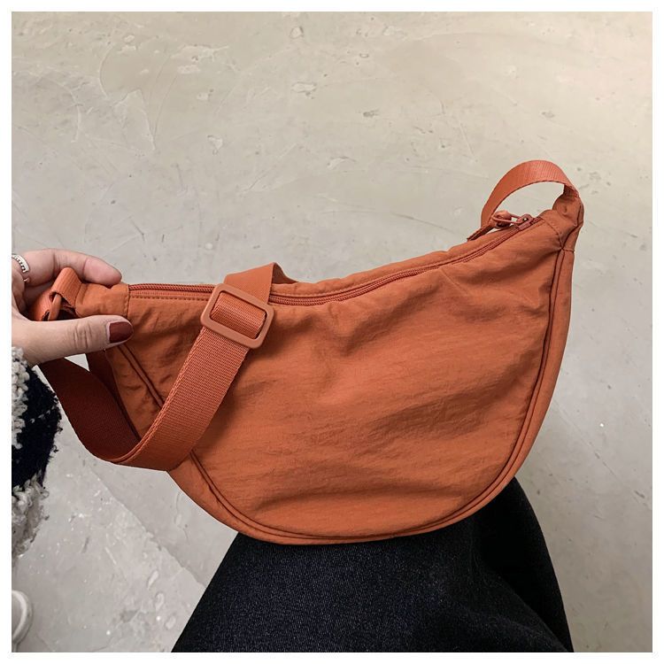 Borsa a tracolla da donna, borsa a tracolla diagonale, borsa a tracolla, borsa per senzatetto, borsa a forma di mezzaluna in nylon regolabile, perfetta per lo shopping, il lavoro, l'uso quotidiano, regali_voghion.com