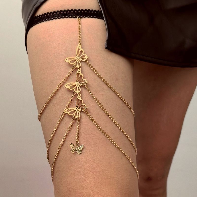 Catena per il corpo alla moda da donna, con elastico multistrato a farfalla, gamba lunga e sexy per le cosce_voghion.com