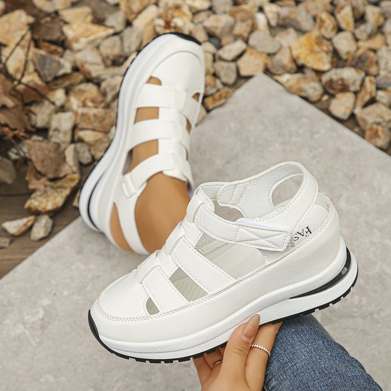 Lässige Sandalen mit Hohlsaum für Damen – Dicke Plateausohle für mehr Körpergröße (leichte Sommersandalen für das Styling jedes Outfits)_voghion.com