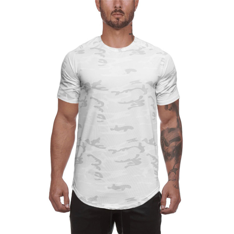Summer Sports Loose Size Short Sleeve Men's Training Running Muscles Simple Leisure Fitness Short Sleeve T-shirt_voghion.com