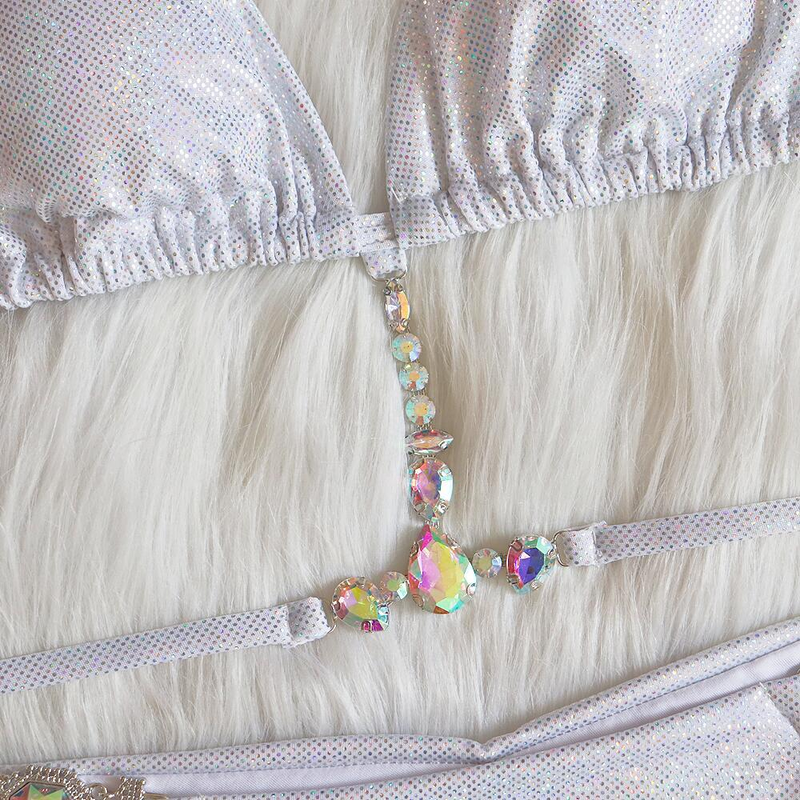 Traje de baño bikini con cuello halter y tiras, traje de baño sexy con diamantes de cristal bronceados brillantes_voghion.com