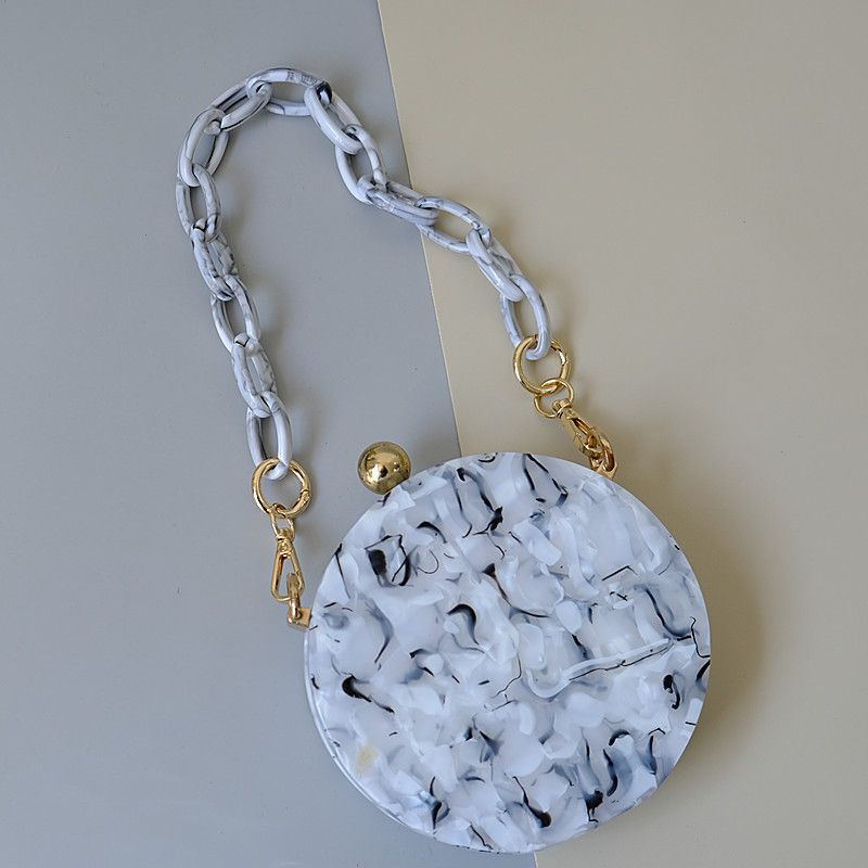 Acrylic Bag Resin Handheld Colorful Handmade Detachable Phone Black And White Single Shoulder Crossbody Chain_voghion.com