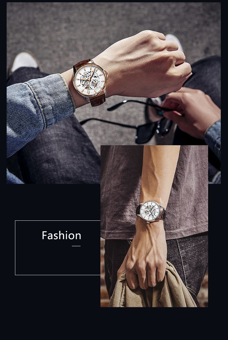AILANG Orologio meccanico scheletrato da uomo di alta marca, cinturino in pelle impermeabile, orologio da polso automatico trasparente da uomo, Relogio Masculino_voghion.com