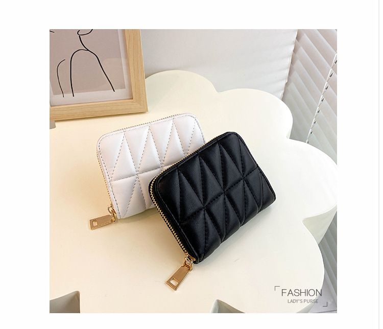 2024 neue Karte Tasche frauen Kurze Reißverschluss Handtasche Bestickt Thread Null Brieftasche_voghion.com