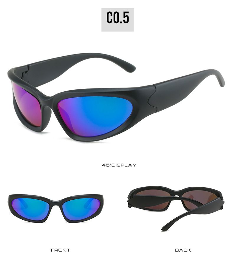 Occhiali da sole sportivi ovali avvolgenti Flash da uomo, con lenti a specchio, per guida, pesca, ciclismo, design di sicurezza, per bici_voghion.com