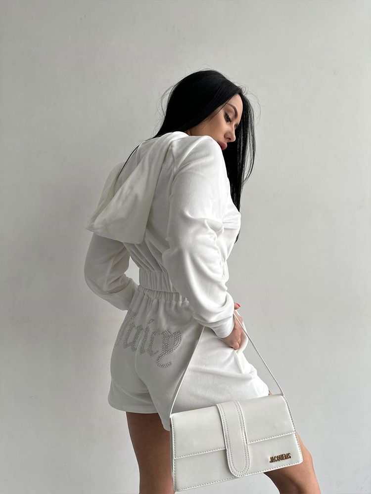 2025 2025 New Cross-Border European And American Fashion Printed Set Long Sleeve Zipper Cardigan Top Casual Shorts_voghion.com