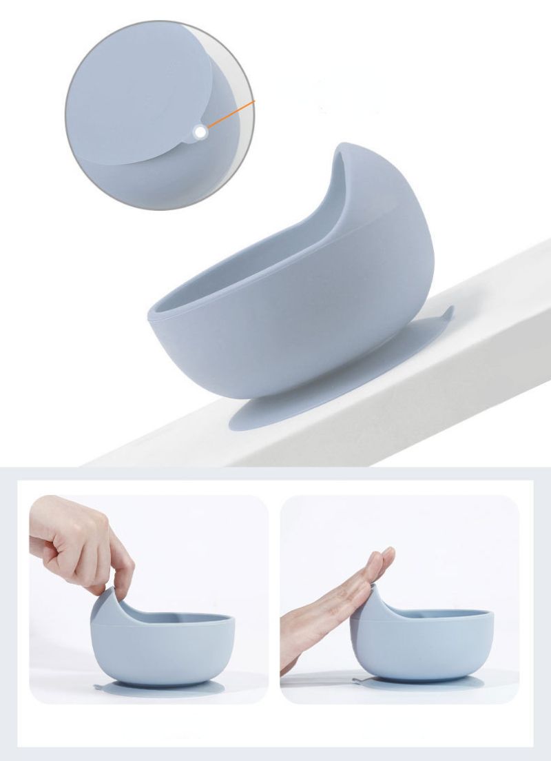 Conjunto de alimentação de bebê de silicone sem BPA, tigela de sucção, prato de jantar, canudo, copo, colher, garfos para crianças, utensílios de mesa para bebês, pratos infantis_voghion.com