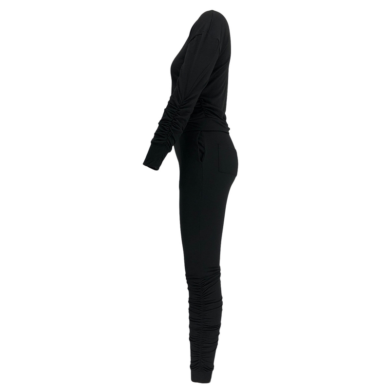 Tuta sportiva in due pezzi con maglietta a maniche lunghe e pantaloni a pieghe X5_voghion.com
