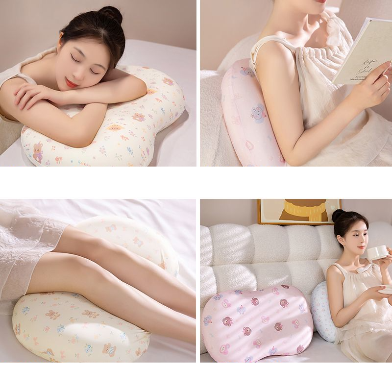 Memory Foam Ice Silk Belly Cat Neck Support Student Dormitory Home Nap Slow Rebound Pillow Single Summer_voghion.com