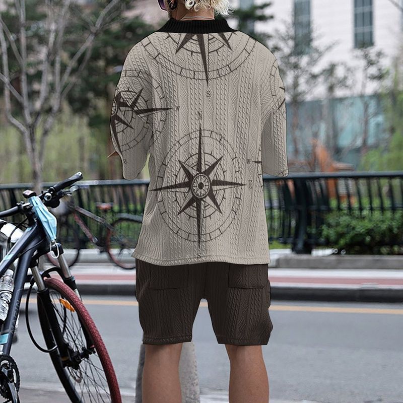 Tecnologia di abbigliamento maschile Stampa 3D Tuta da uomo di grandi dimensioni con pantaloncini a maniche corte in maglia_voghion.com