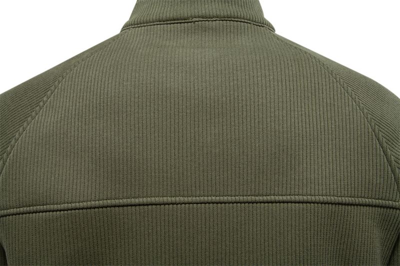 Sudadera polar con media cremallera para hombre: cuello alto, corte holgado, cálida y cómoda para otoño e invierno._voghion.com