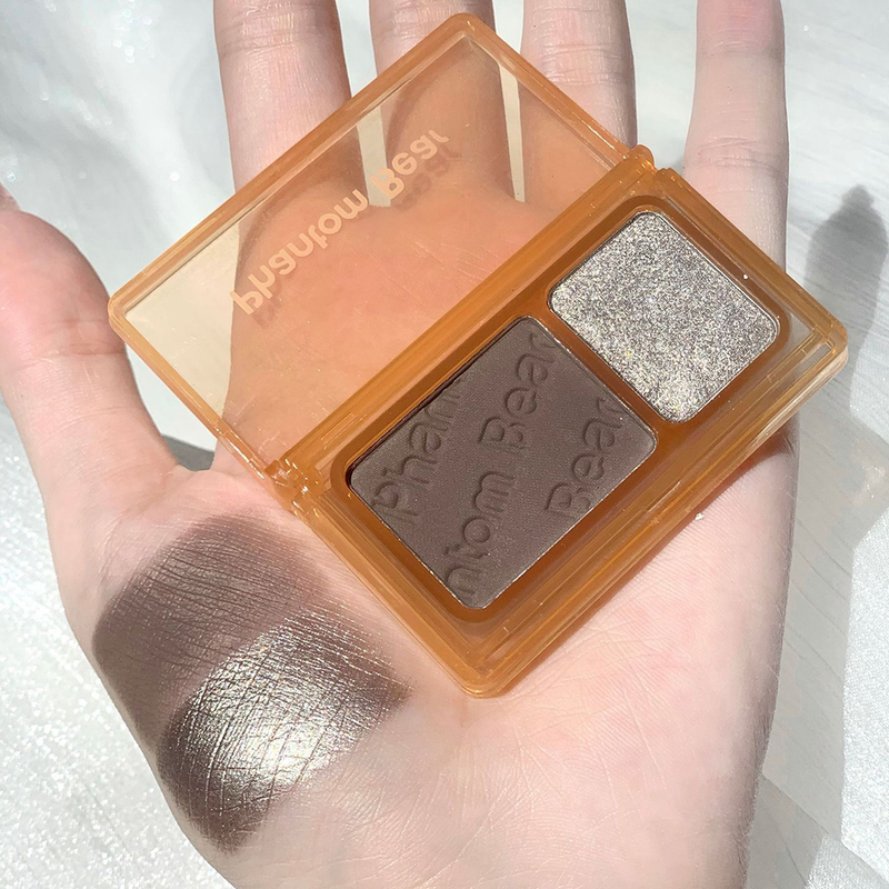 Ombretto Neon Nude Palette Ombretto bicolore perlescente Shimmer Glitter Green Earth Color Eye Shadow_voghion.com