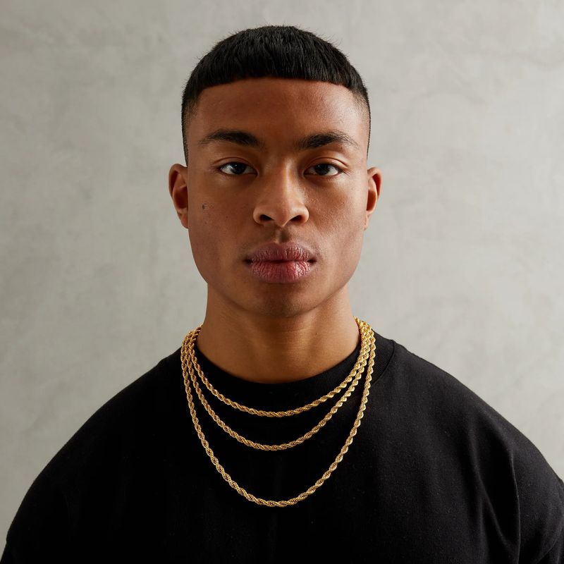 Collier torsadé en acier inoxydable accessoires bijoux hip hop pour hommes et femmes_voghion.com