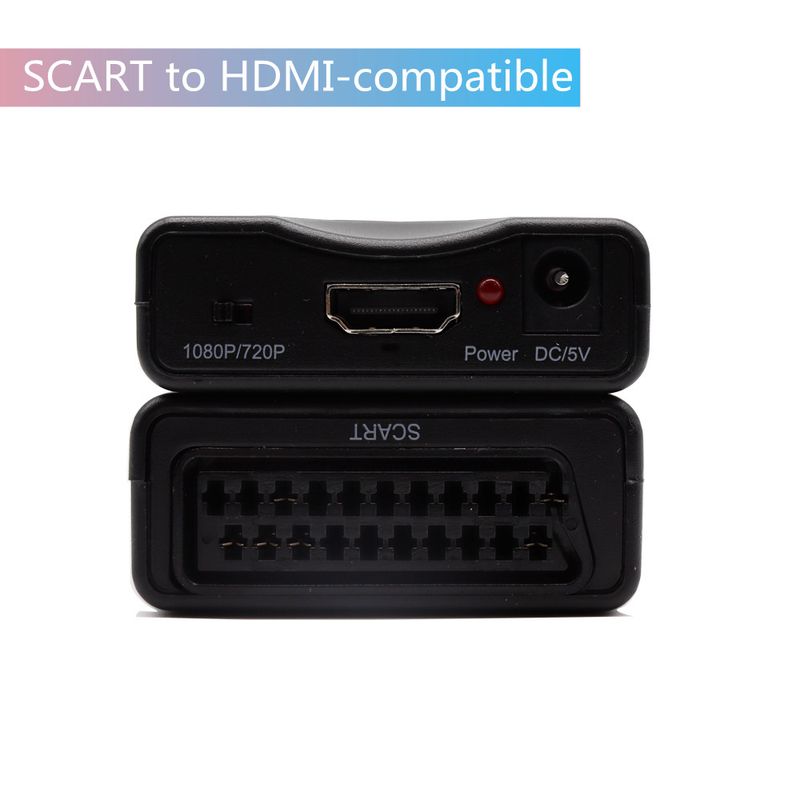 1080P SCART HDMI uyumlu Video Ses Dönüştürücü USB Kablolu HDTV Sky Box DVD Televizyon Sinyal Yükseltme Dönüştürücü_voghion.com