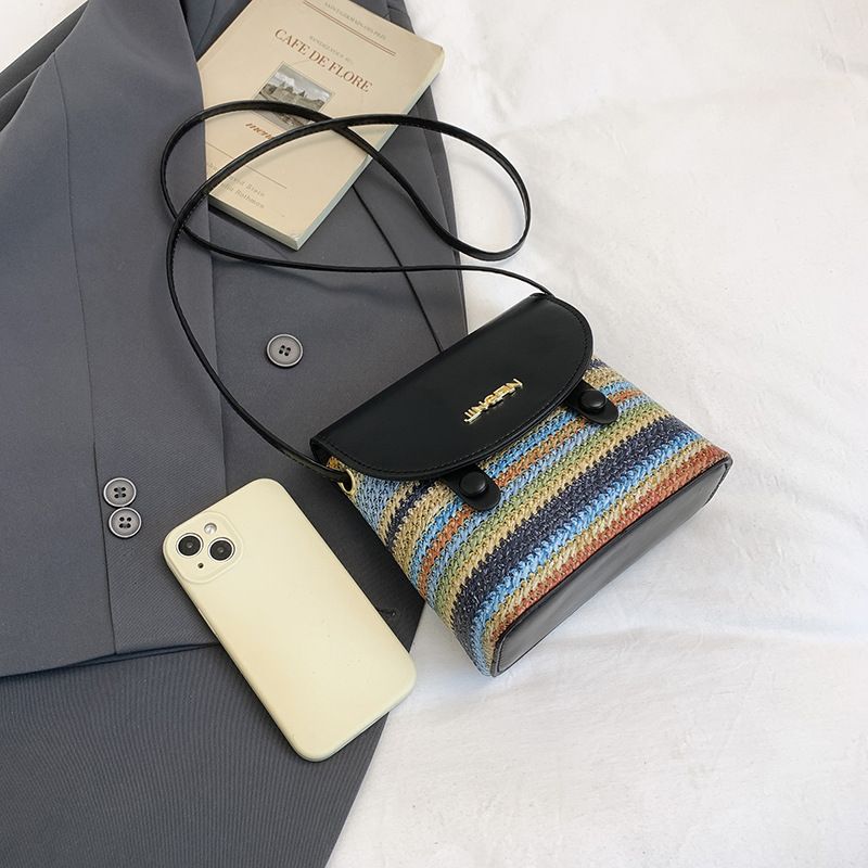 Nischendesign, gewebt, 2025, neue Damen-Umhängetasche mit einer Schulter, stilvolle Farbblock-Modetasche_voghion.com