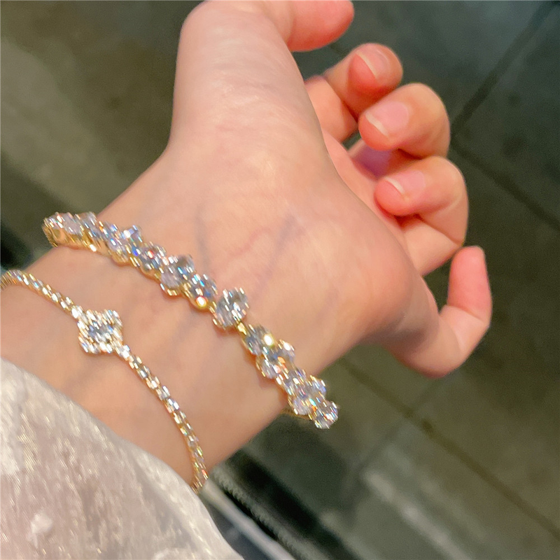 Galvanotecnica 14K Oro Design Senso Cerchio Irregolare Zircone Disegnare Corda Corda A Mano Personalità Mano Gioielli Femminile J800_voghion.com