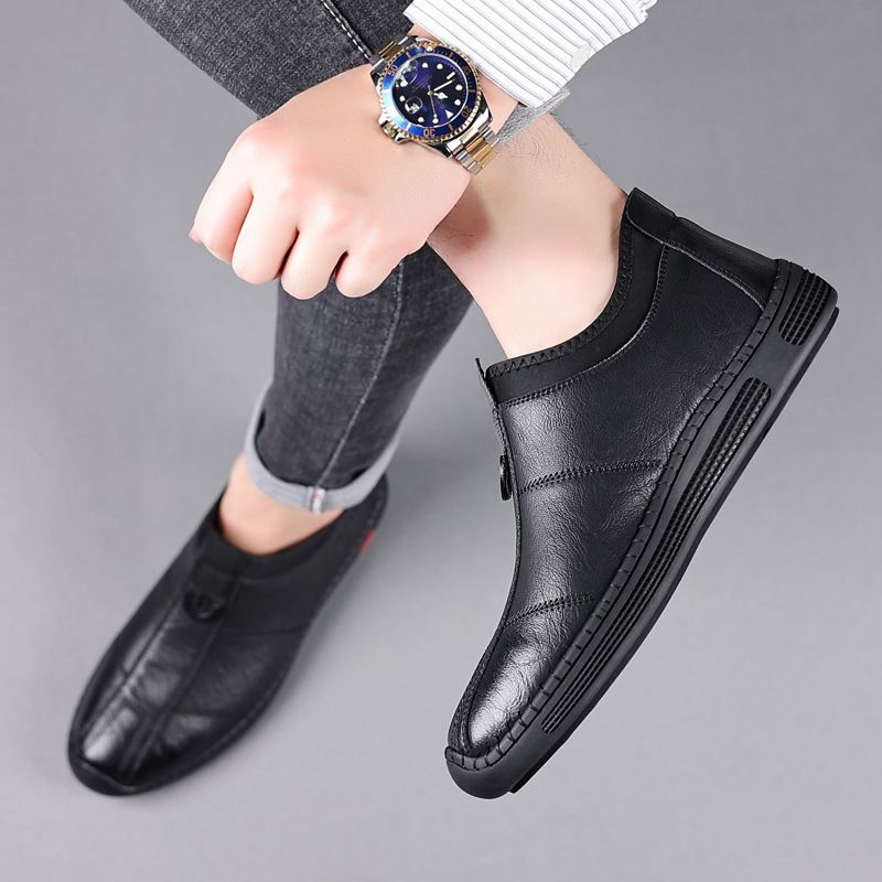 Winter New Leather Casual für Herren, Schuhe mit weicher Sohle, britische Mode Herren-Baumwollschuhe_voghion.com